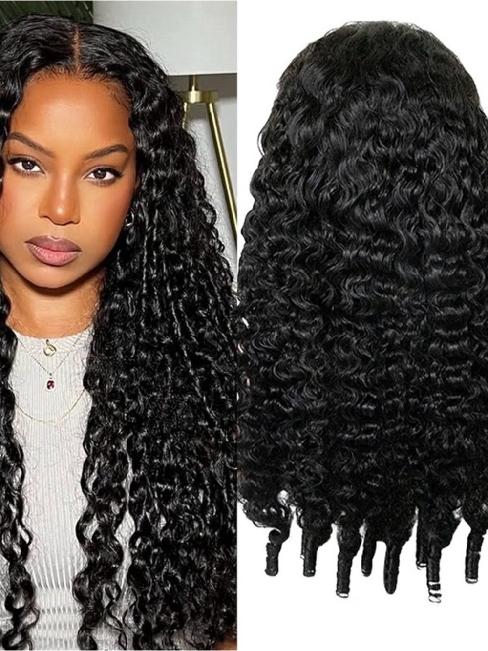 Deep Water Wave Lace Front Wig - Natural Black